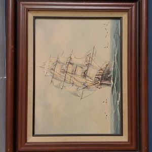Vintage Nautical Oil painting on canvas